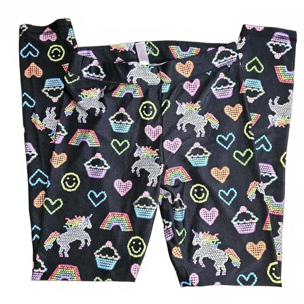 Justice Unicorn & Rainbow Leggings - Size 16